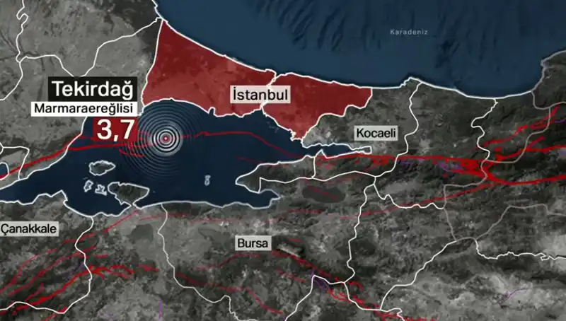 Marmara Denizi'nde 3,7 Büyüklüğünde Şiddetli Deprem! Neler Oluyor?