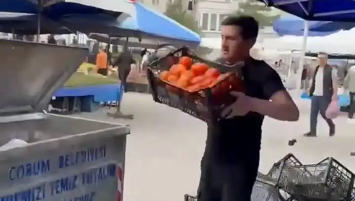 Domatesleri Çöpe Döken Pazarcıya Şok Edici Para Cezası!