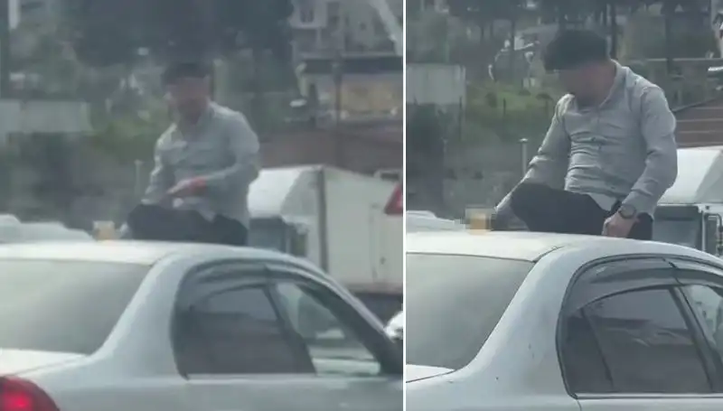 İstanbul Trafiğinde Şaşkınlık Yaratan Otomobil Üzerindeki Eğlence Anları